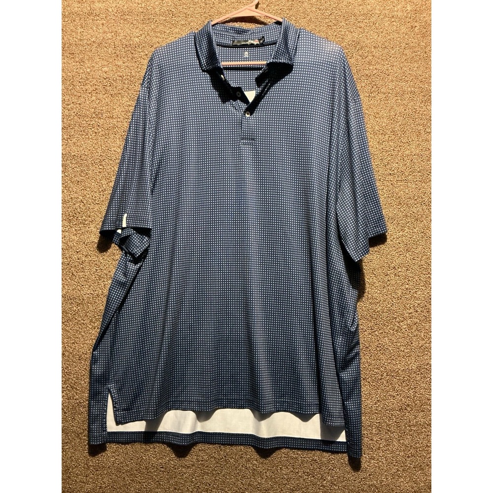 RLX‎ Ralph Lauren Golf Polo XXL Men Blue Mini Print